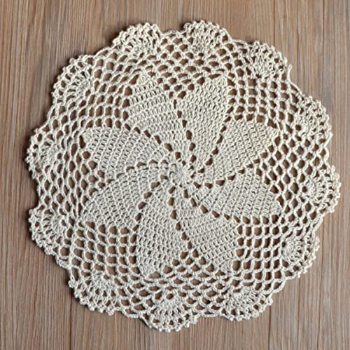 Southmage 4 Hand Crochet Round Lace Doilies 12 Inches For Table Placemats #TOP4