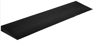 Pyle Rubber Threshold Ramp | 0.6 Inch Non-Slip Portable Wheelchair Ramp with Adhesive Tape | Heavy-Duty Doorway Ramp for Scooters, Strollers, Bathrooms | Weather-Resistant Design with 2000 lb Capacity