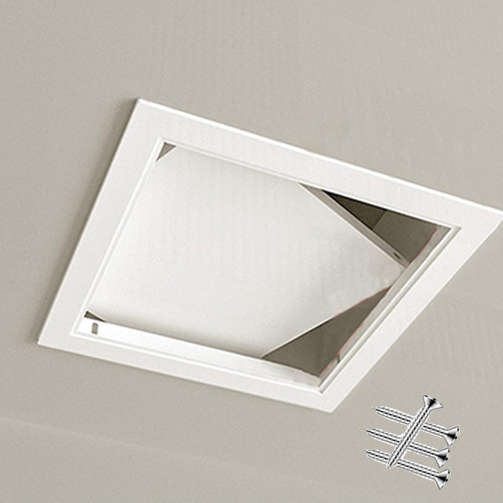 Sportello Ispezione Botola di Accesso Al Soffitto in Lega di Alluminio, Sportello di Servizio a Scomparsa per Abitazioni/ Garage/ Soffitte, Copertura Idraulica in Acciaio Zincato con Viti(50x60cm/20"x