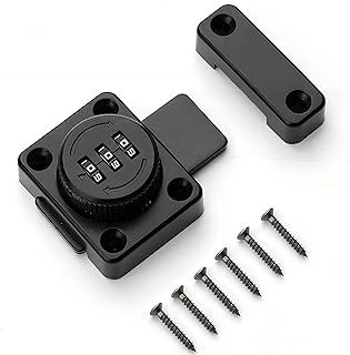 Cabinet Combination Latch, Zinc Aloy Mechanical Password Lock, Mechanical Combination Room Door Lock, Office File Cabinet Door Lock (Black)