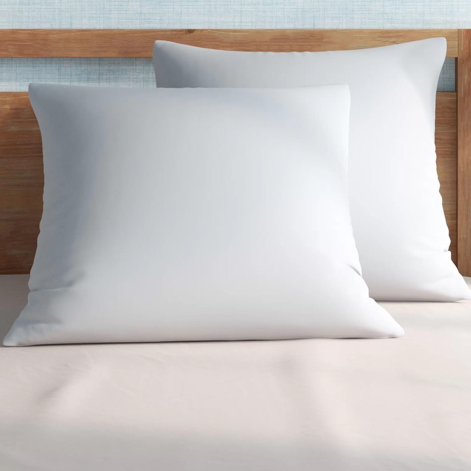 Snugglemore White 26" 65Cm Continental Euro Square Pillows Luxury Microfibre With Piped Edge Finish (2)