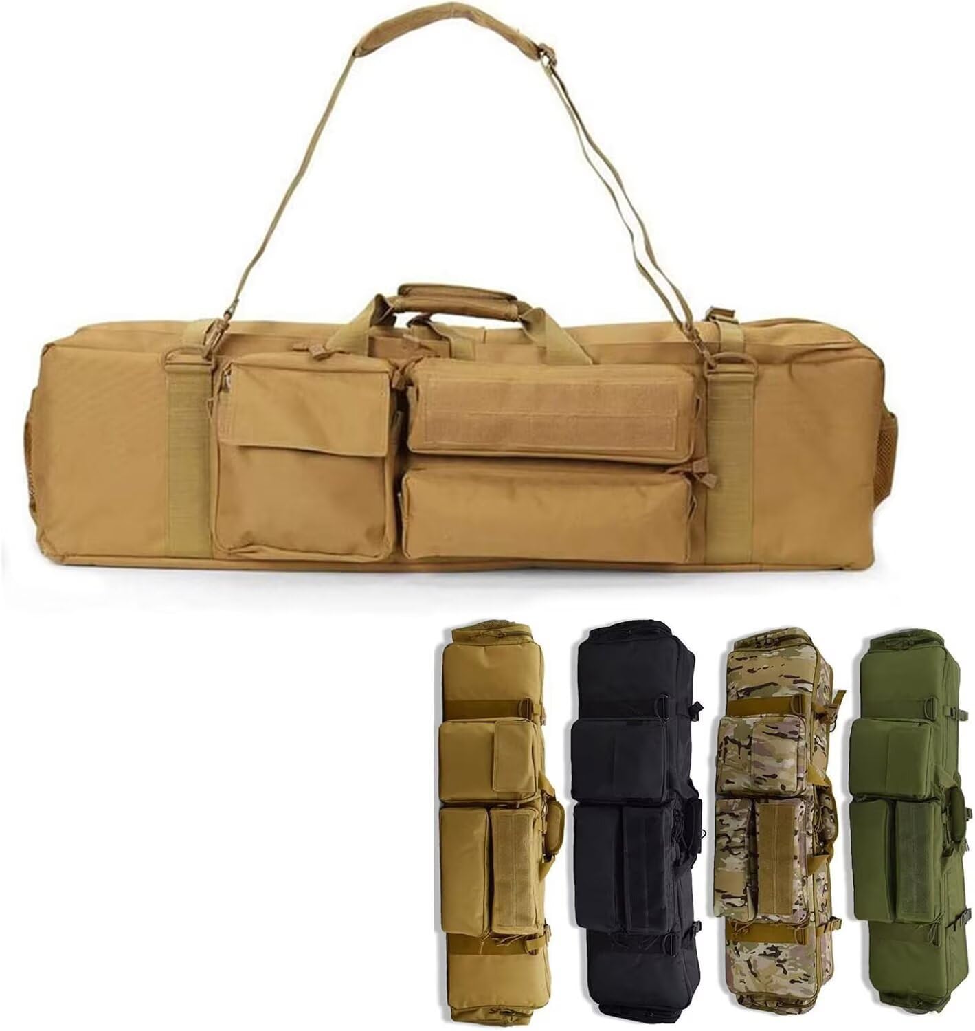 Generico Custodia Fucile,Borsa per Fucile M249,Fodero Porta Fucili Imbottito,Custodia Doppia per Fucile,Softair,Spedizione di Caccia,Paintball,Oxford 600D