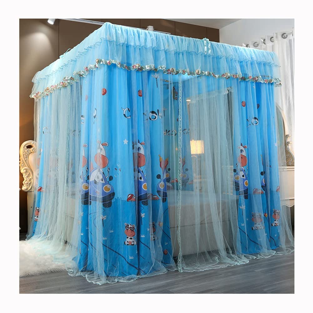 Moustiquaire à baldaquin anti-insecte lit 1.5M cadre métal rigide OKUOKA