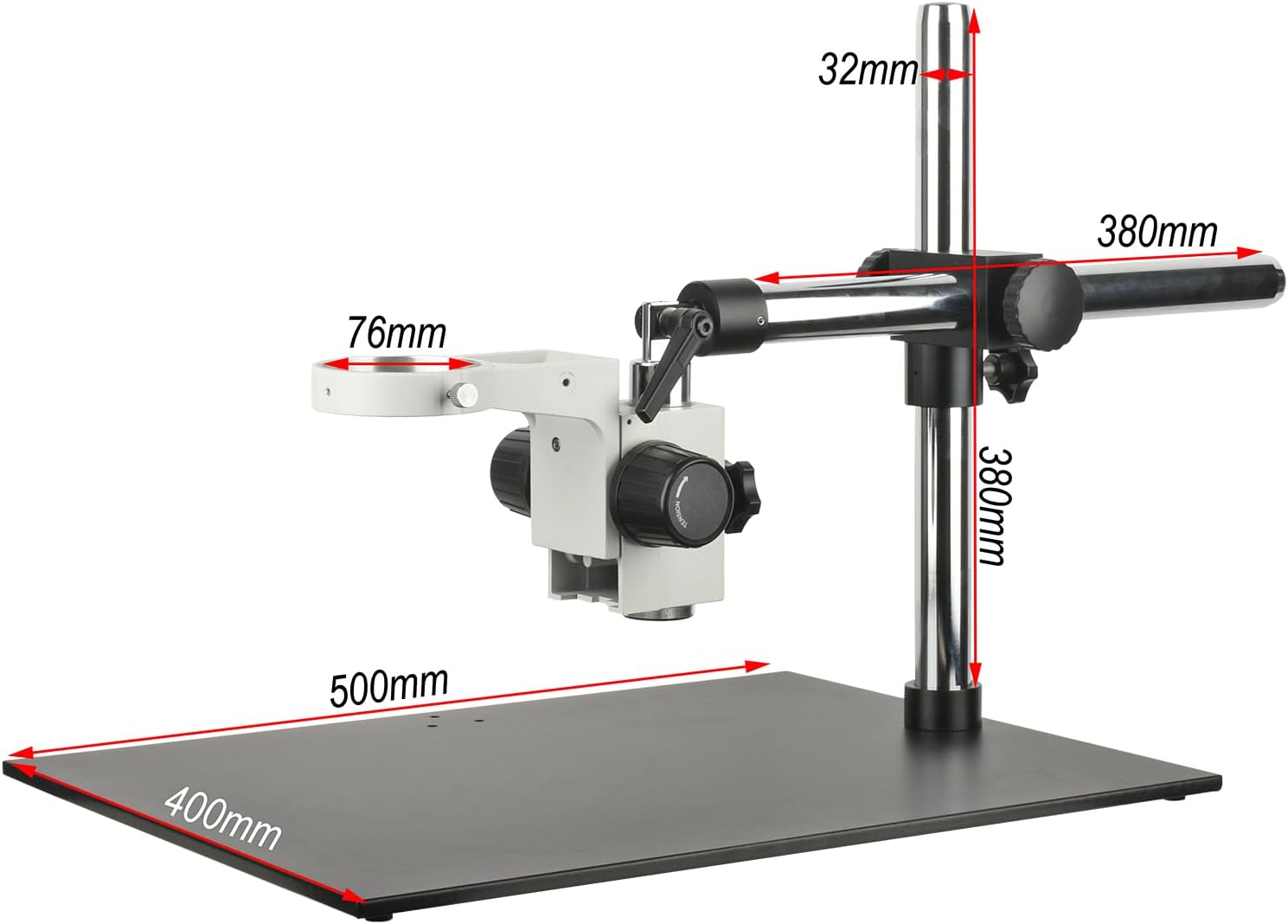 Large Platform Microscope Universal Adjustment Bracket 76mm Focusing Frame Base 500X400mm