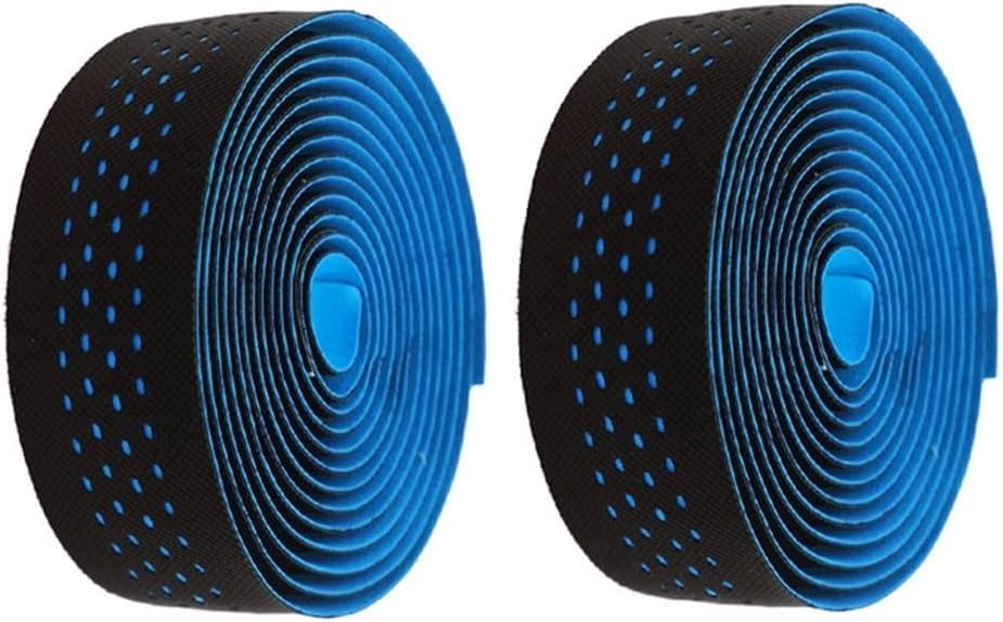 bike handlebar tape,handlebar tape Handlebar Tape, Bike Handlebar Tape Road Bike Bar Tape Breathable Professional Cycling Damping Anti-Vibration Wrap with+2pcs(Blauw)