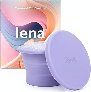Lena Cleaning Container for Menstrual Cups – Light Purple – Reusable Silicone Cup for Easy Cleaning and Storage | Compact, Microwave-Safe, Travel-Friendly Design for Period Cup & Disc Care