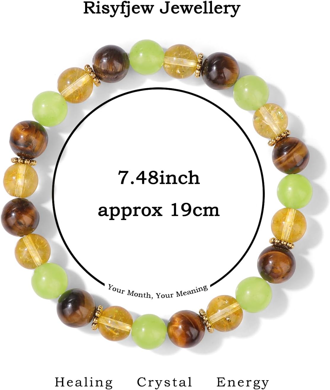 Birthstone Crystal Floral Bracelets for Women Men Colorful Stone Bracelet for Women Reduce Anxiety Zodiac Month Bracelet Birthday Graduation Gifts - Image 5