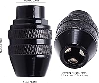 Vista 2 de Portabrocas sin llave, aleación de aluminio de 3 mandíbulas, 0.01-0.13 pulgadas, compatible con Dremel 4000 3000 serie 400