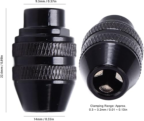 Miniatura 2 de Portabrocas sin llave, aleación de aluminio de 3 mandíbulas, 0.01-0.13 pulgadas, compatible con Dremel 4000 3000 serie 400