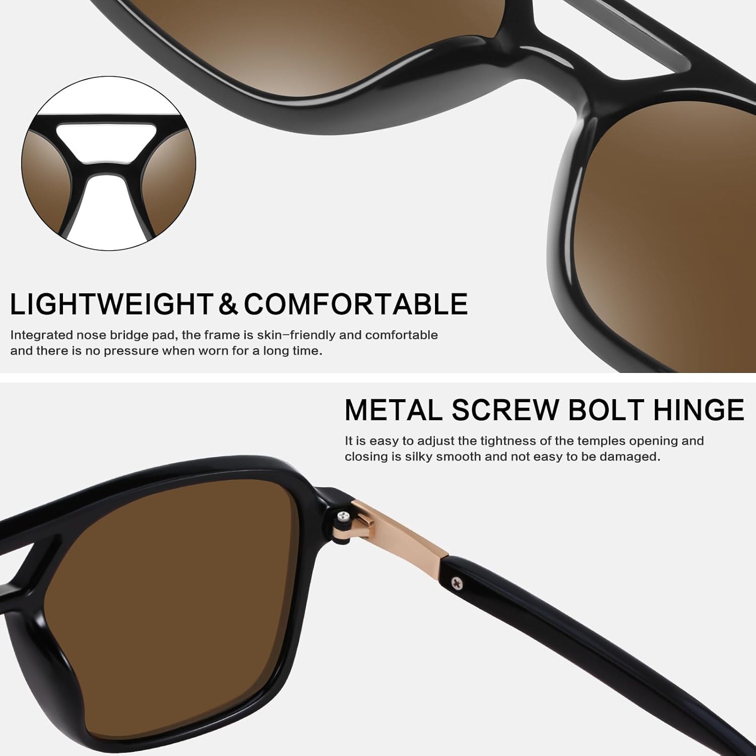 GRFISIA Retro Aviator Sunglasses for Women Men Square Frame Rectangle Trendy Sun Glasses - Image 5