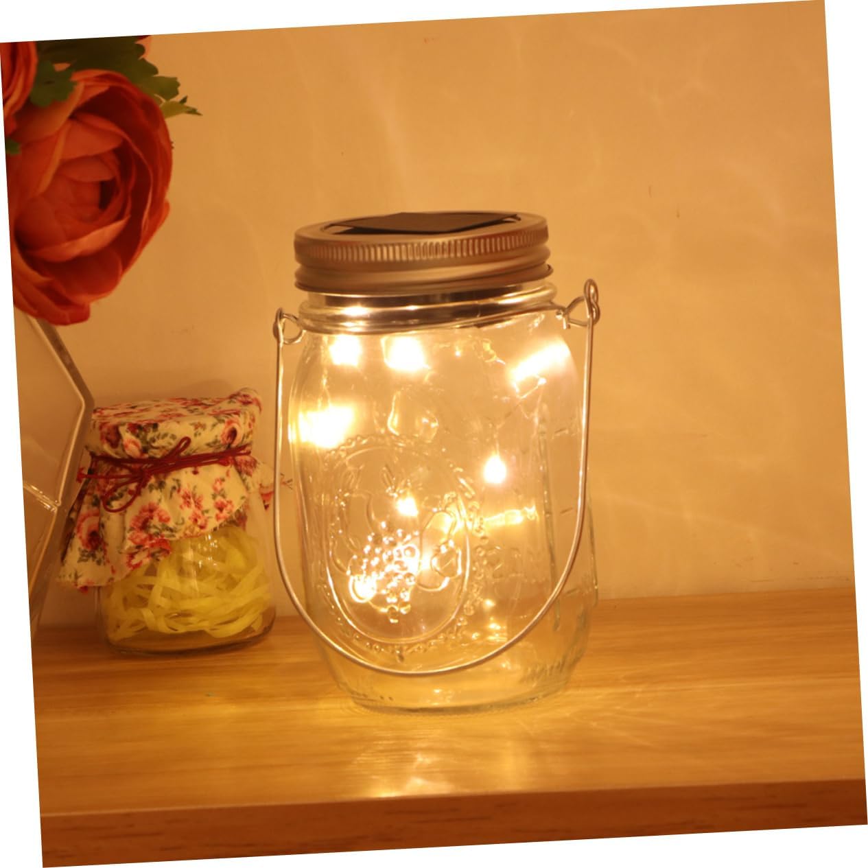 3pcs Jar Solar Lights Solar Lanterns for Garden Decor Outdoor Decor Lights for Home Balcony Fence Driveway Christmas Tree