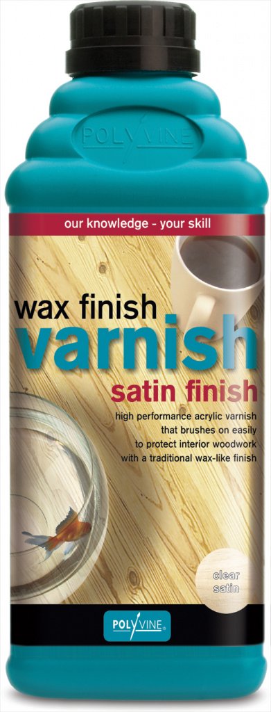 Polyvine Wax Finish Varnish Satin Finish 1L Clear