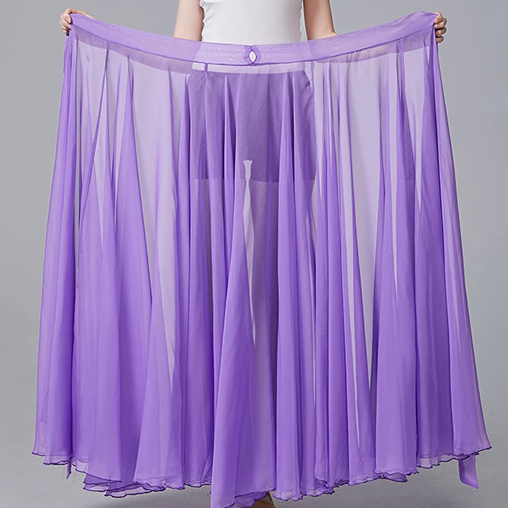 MISSMAO Jupe Longue Élégante pour Danse du Ventre Jupe Danse Orientale Couleur Unie Jupe Plissée Verstellbare Taille Jupon Tulle Élégant Vêtements de Danse Costume Danse Orientale