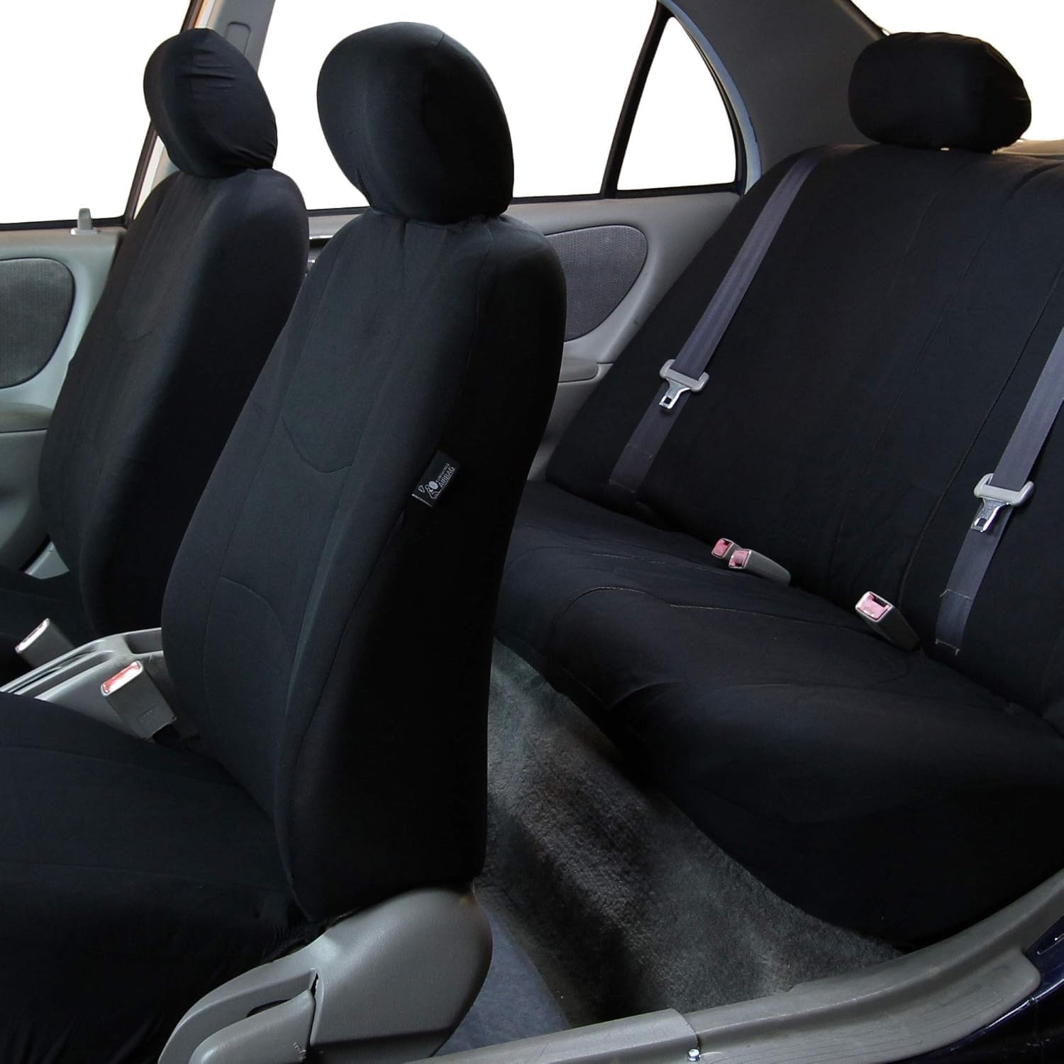 Fundas Asientos Coche para Ford Ranger (2007-2008), Cómodo y Transpirable Set Completo Protector Cubre Asientos Delanteros Y Traseros Fundas,B-Black