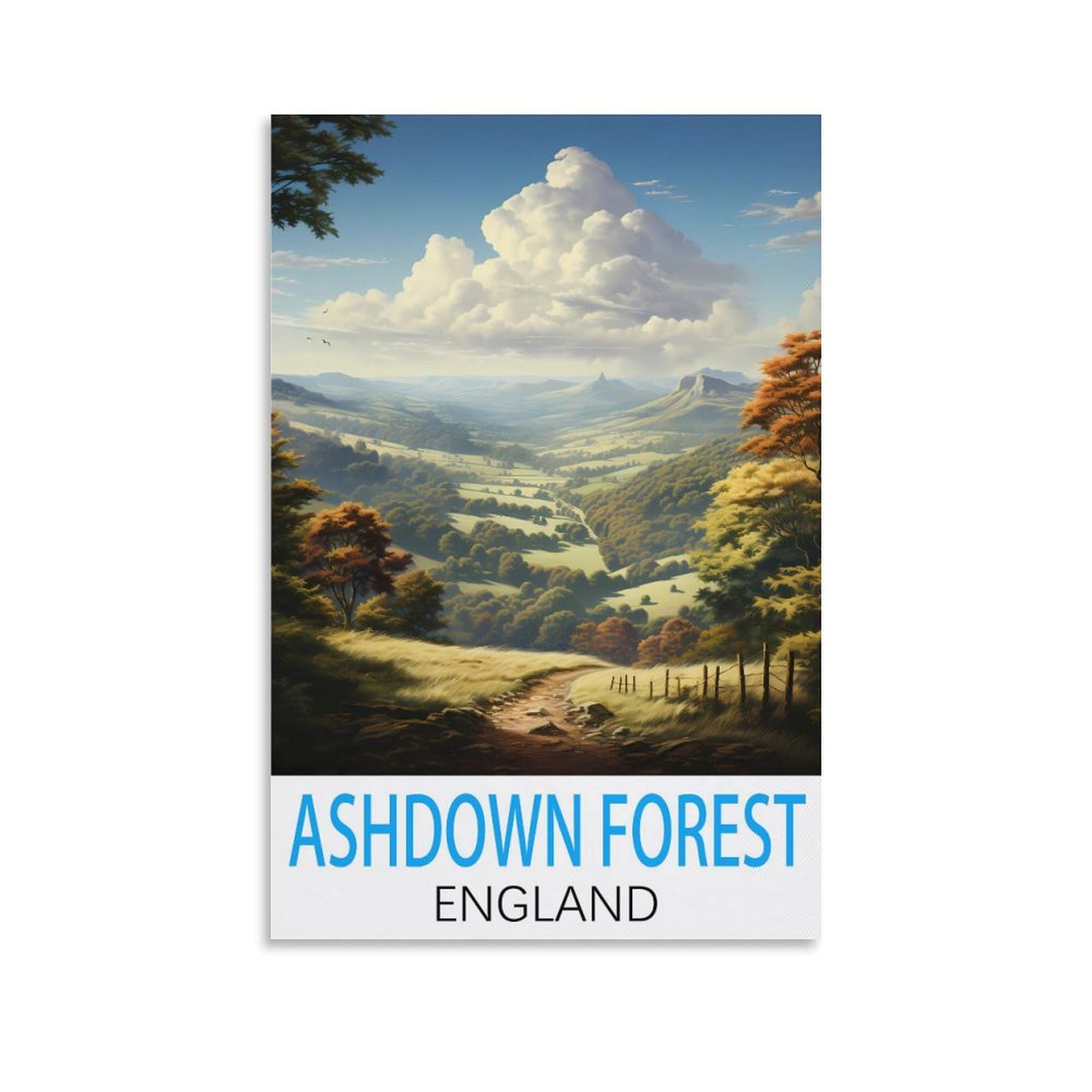 Hsayyiii Unframe-Style Ashdown Forest England Vintage Travel Poster 08X12inch(20X30cm) Canvas Art Poster And Wall Art Picture Print Bedroom Decor