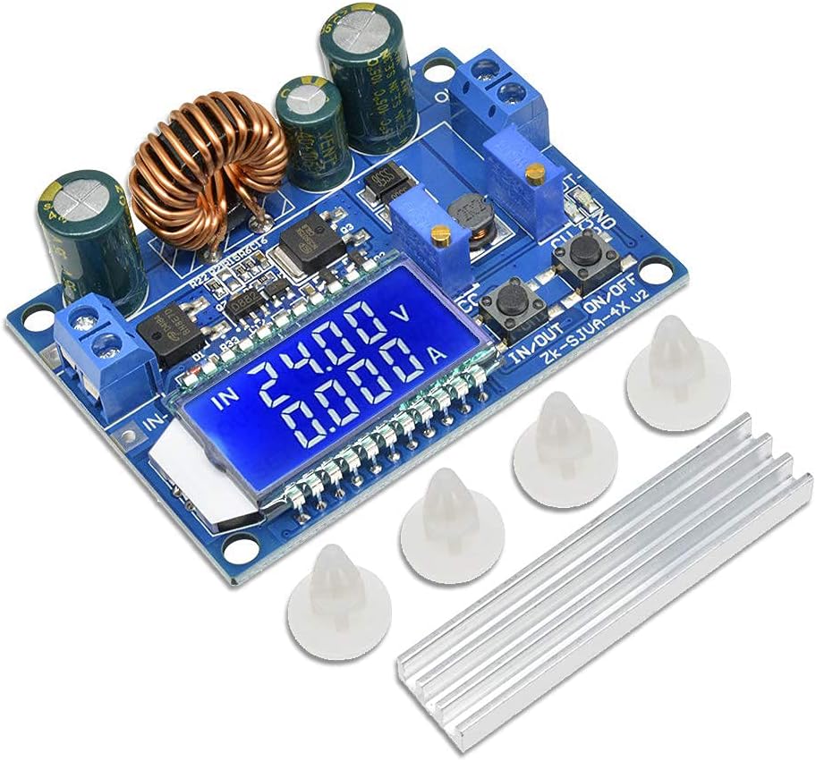 Dmyond Buck Boost Converter 4A DC-DC with LCD Display Automatic Adjustable Voltage Step Up Down Regulator 5.5-30V to 0.5-30V