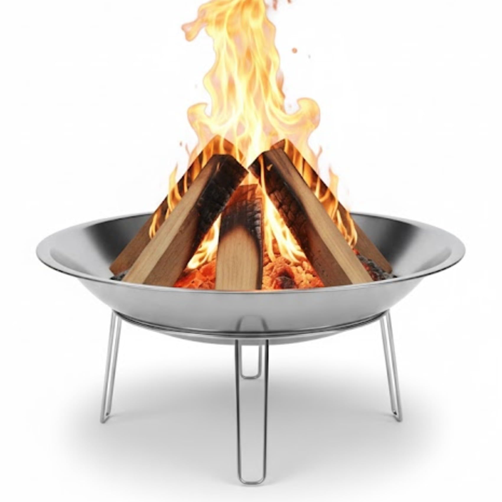 PulGos Bonfire Pit with Stand – Portable Iron Fire Bowl for Home & Garden | Outdoor Angithi for Winter | Fireplace for Terrace, Camping & Farmhouse Use