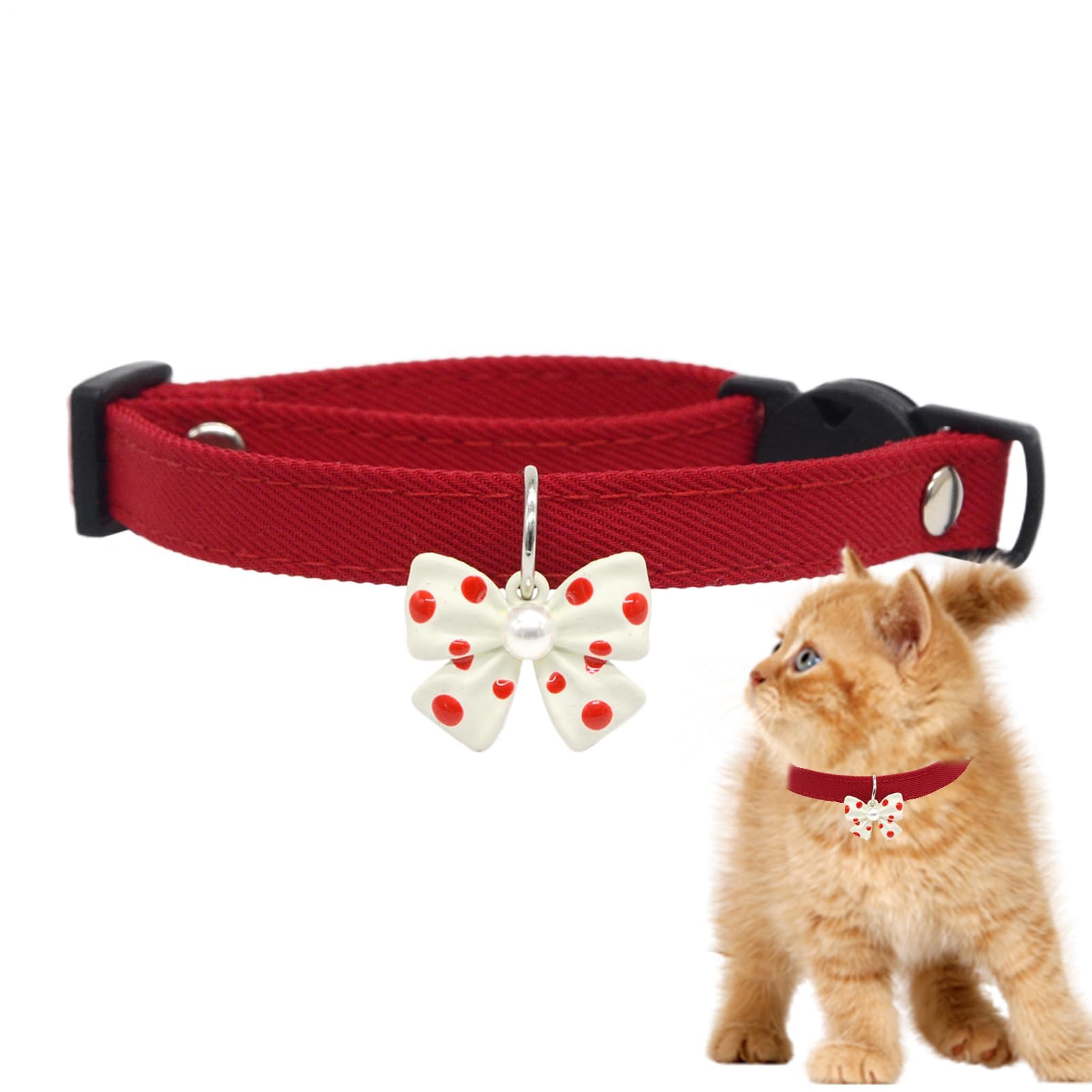 Collar con lazo para mascotas de algodón premium con pajarita decorativa 8