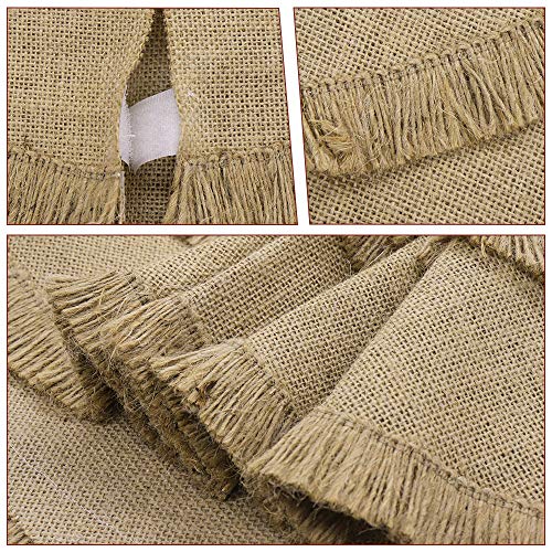 Ivenf Christmas Tree Skirt, 30 Inches Small Plain Burlap Tree Skirt With Tassels, Natural Jute Tree Skirt For Xmas Home Decor Indoor, Fall Winter Rustic Christmas Decorations For Slim Pencil Tree #TOP3