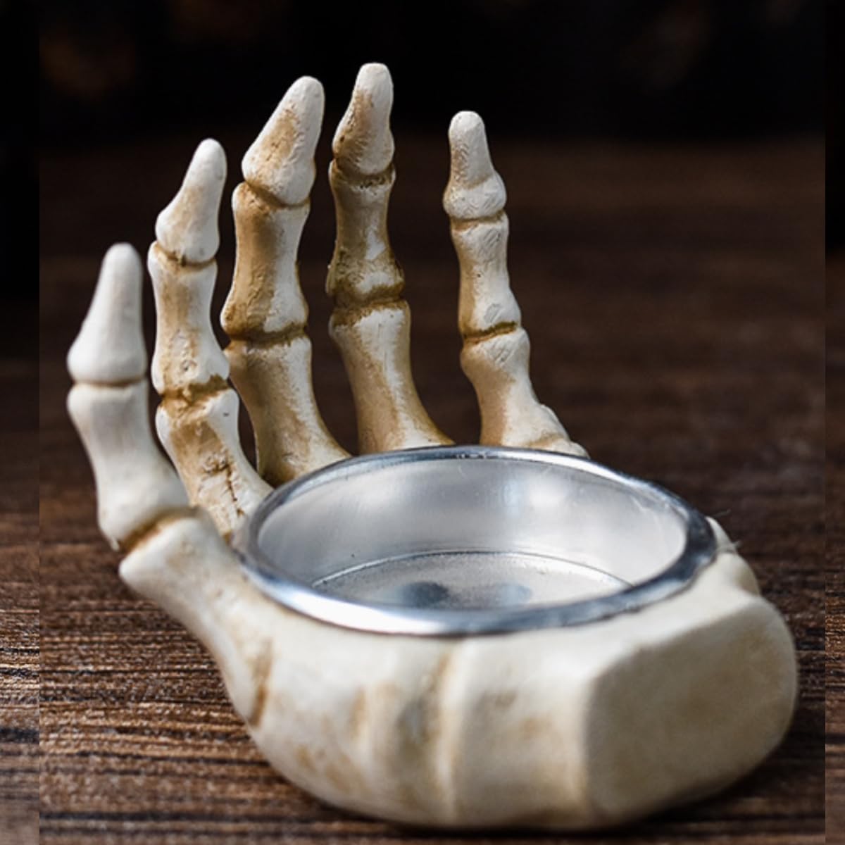 skeleton hand candle holder, skeleton table decoration, skeleton candle holder, Halloween skeleton decoration, skeleton figure for haunted house props Halloween party decorations