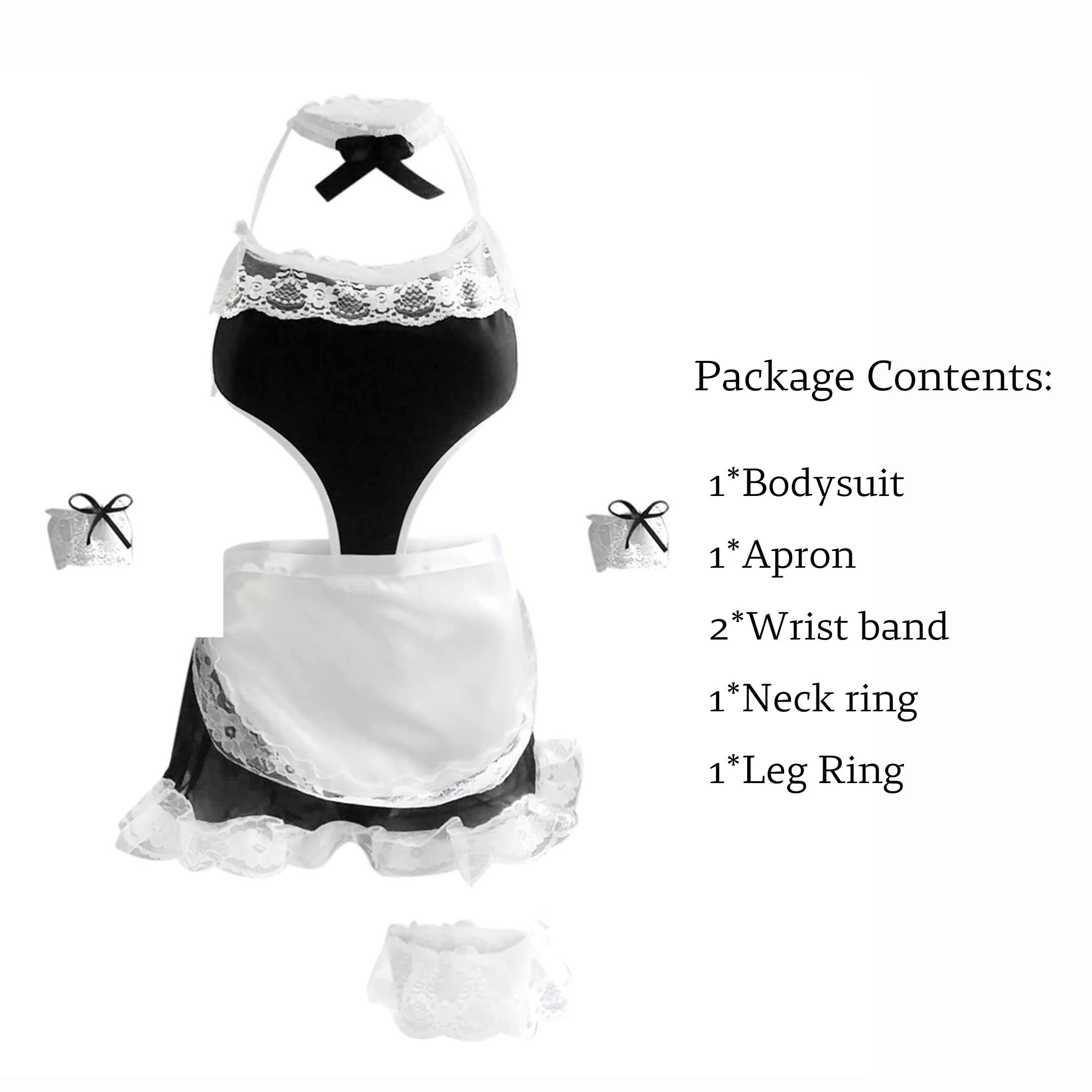 Costume sexy da donna in pizzo lingerie cosplay donna cattiva uniforme donna camera calda schiena nuda babydoll vestito cameriera patch Halloween