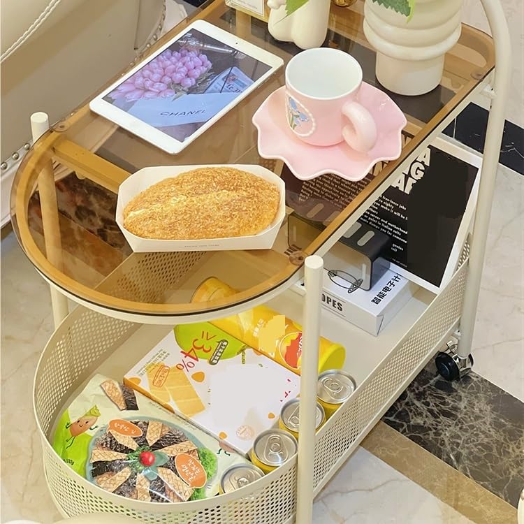 eexbz Sofa Living Room Sofa Side Table Movable Small Coffee Table Side Table Snack Cart Rack Side Cabinet Bedside Small Table Sofas for Living Room(A)