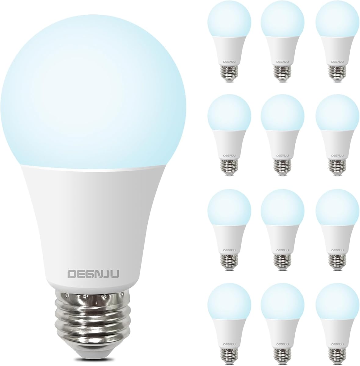 LED Light Bulbs, 100 Watt Equivalent LED Bulbs A19, 5000K Daylight Light Bulb, 1500 Lumens, E26 Standard Base, Non-Dimmable, 13W Bright White LED Bulbs for Bedroom Home Office, 12 Pack