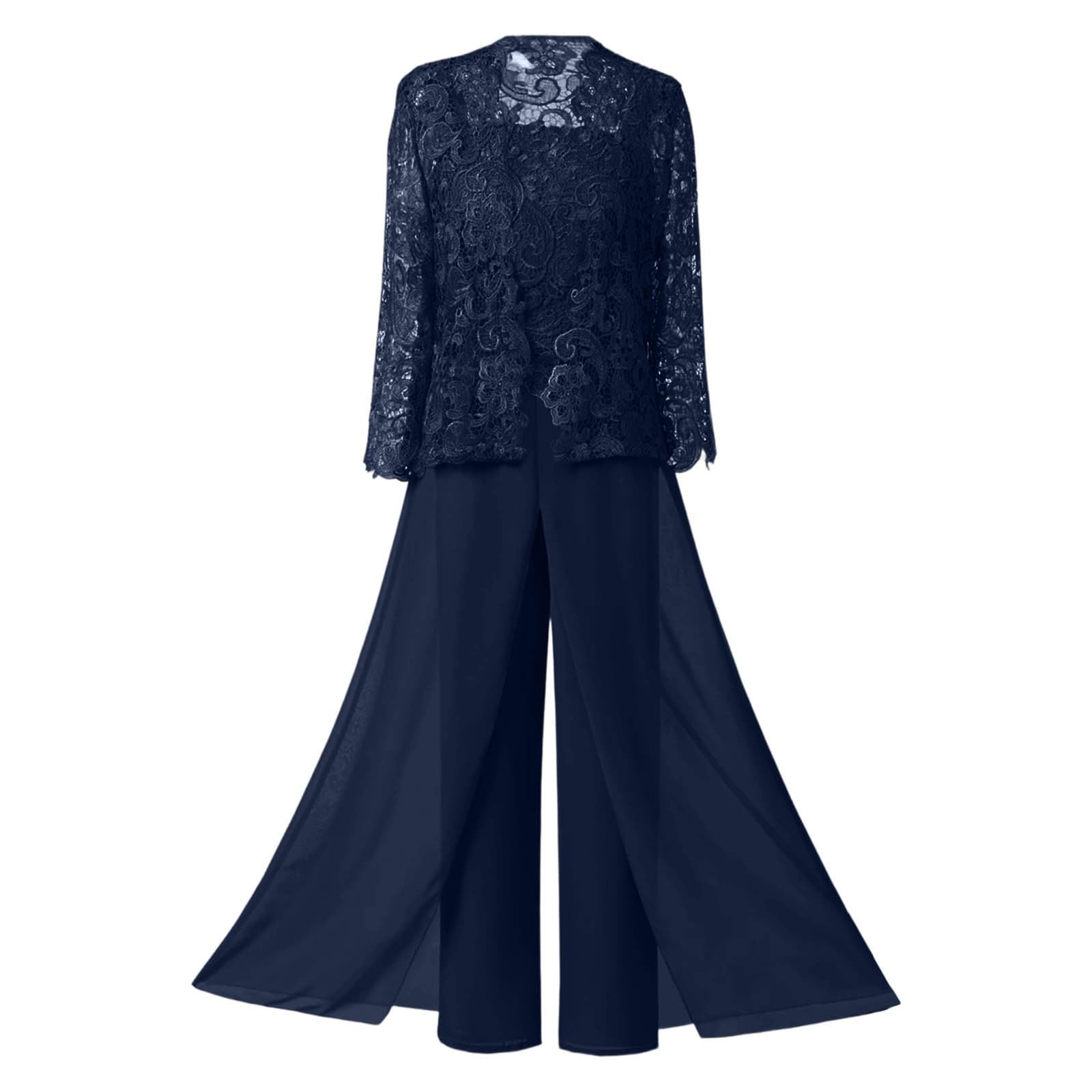 Elegante Conjunto de Piezas con Encaje para Novia y Ocasiones de Noche con Diseño en Capas y Gasa Sofisticada