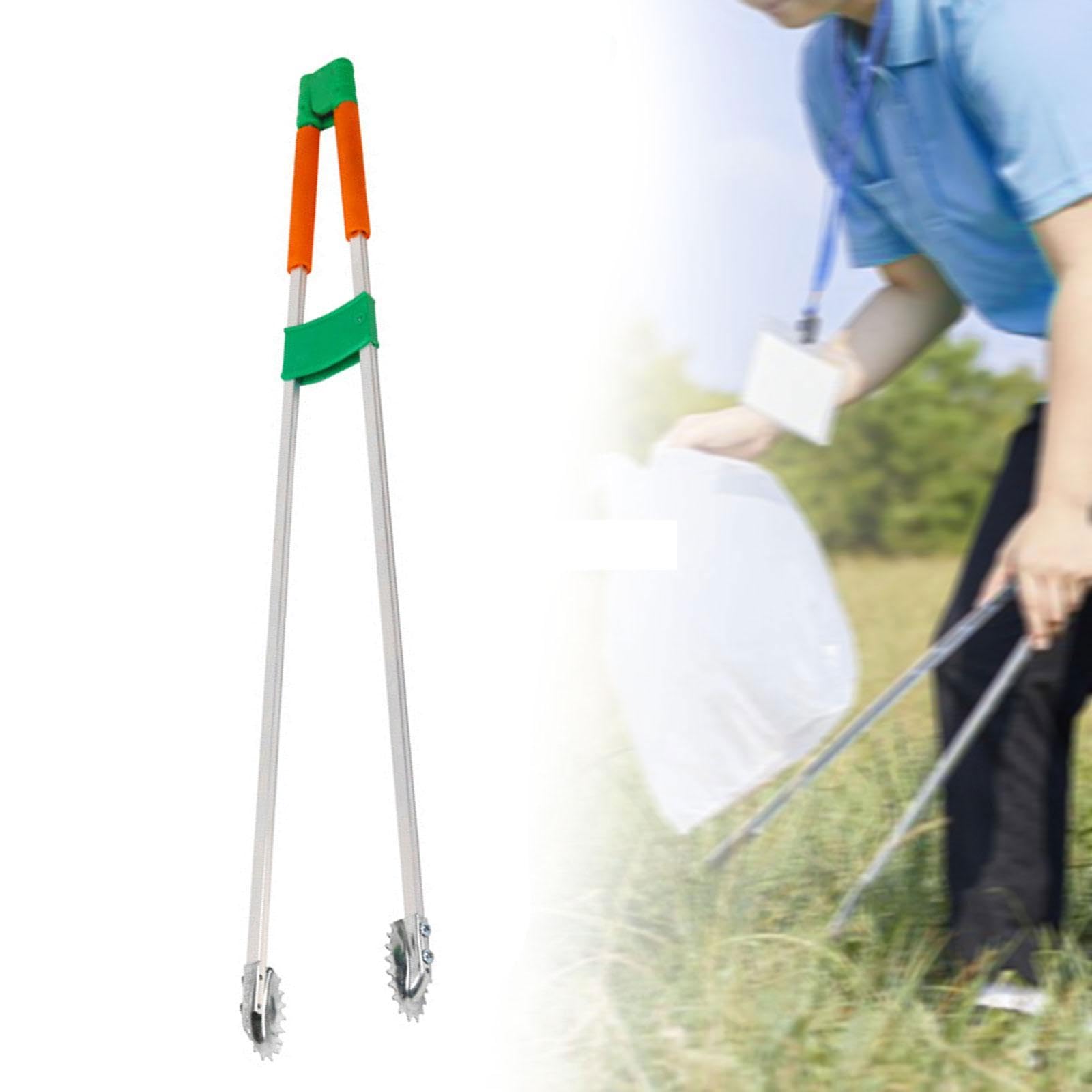 Generic Pinzas para Recoger Basura, Herramienta de Alcance, Pinzas de Basura Resistentes, Recogedor de Basura para Césped, Naranja