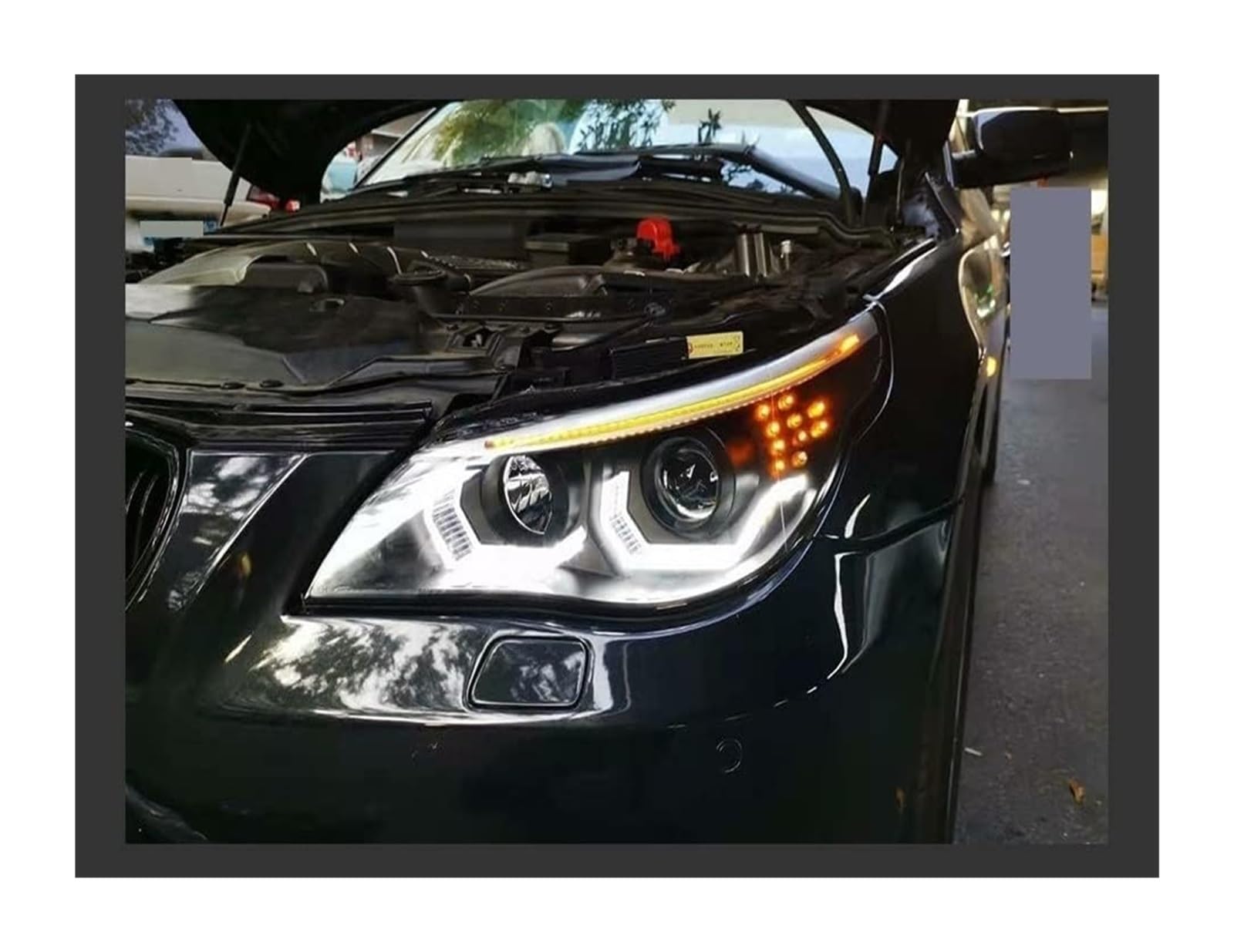 Ciloc Para BMW E60 520I 523I 530I 2003-2010 Luces Coche Faro Lámpara Cabeza Drl Lente Proyector Lámparas Delanteras Automotrices Luz Intermitente Retrovisor(2008-2010)