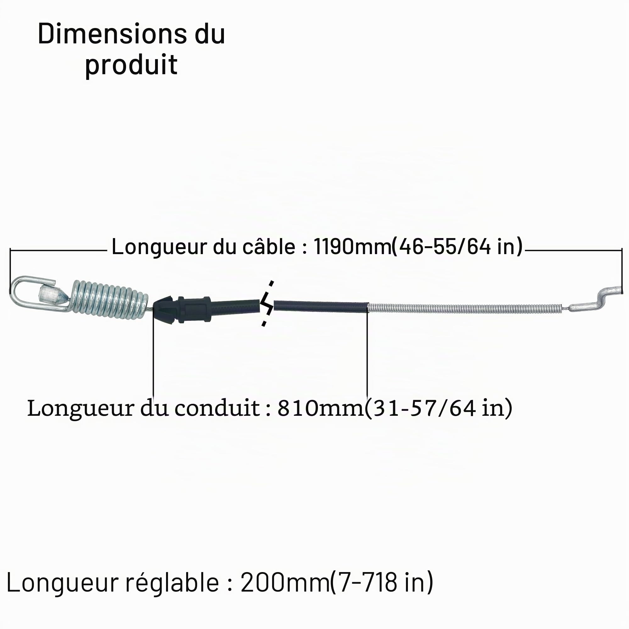 105-1844 Câble de contrôle de traction compatible avec Toro 22" 20017 20018 20031 20041 20066 20067 20070 20073 Lawn Boy 10367 10655 10656 Propeline arrière led Walk-Behh ind Tondeuse à gazon 60