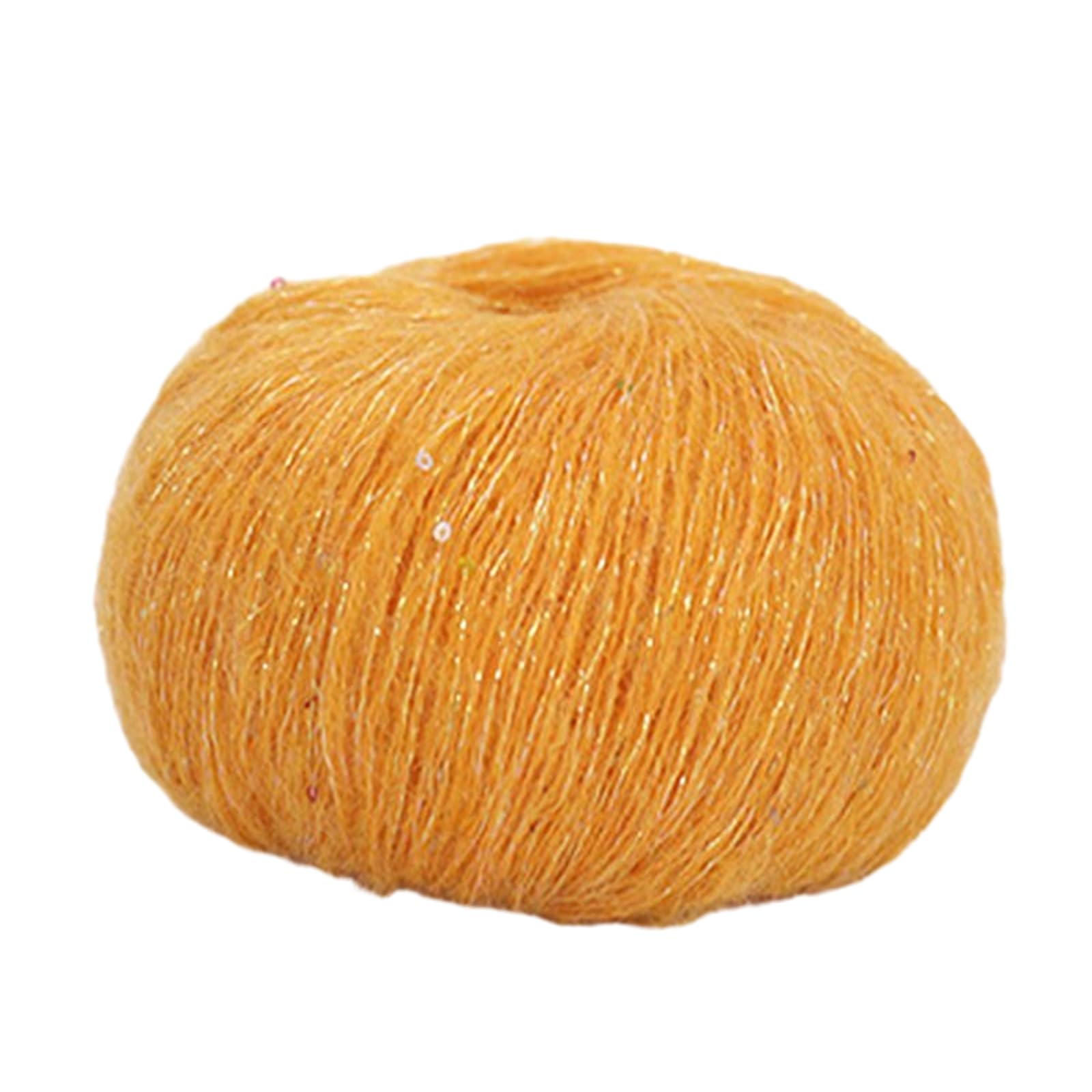oringnat Sequined Crochet Yarn Knitting Mohair Yarn for Hats Sweater Scarf Handcrafts Colorful Yarn for Crocheting