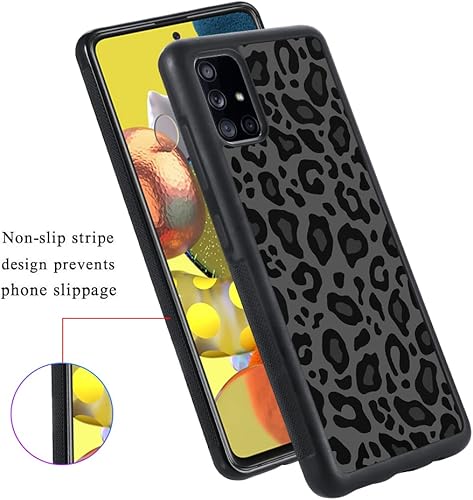 Miniatura 5 de KANGHAR Funda compatible con Galaxy Note 10 Plus, diseño de leopardo negro, textura de neumático antideslizante + funda protectora de TPU resistente