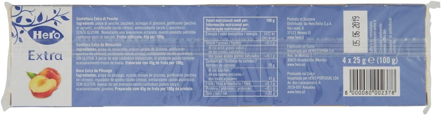 Italian Gourmet Confettura Poker Pesca Marmelade 30 x 4 x 25g Portionen