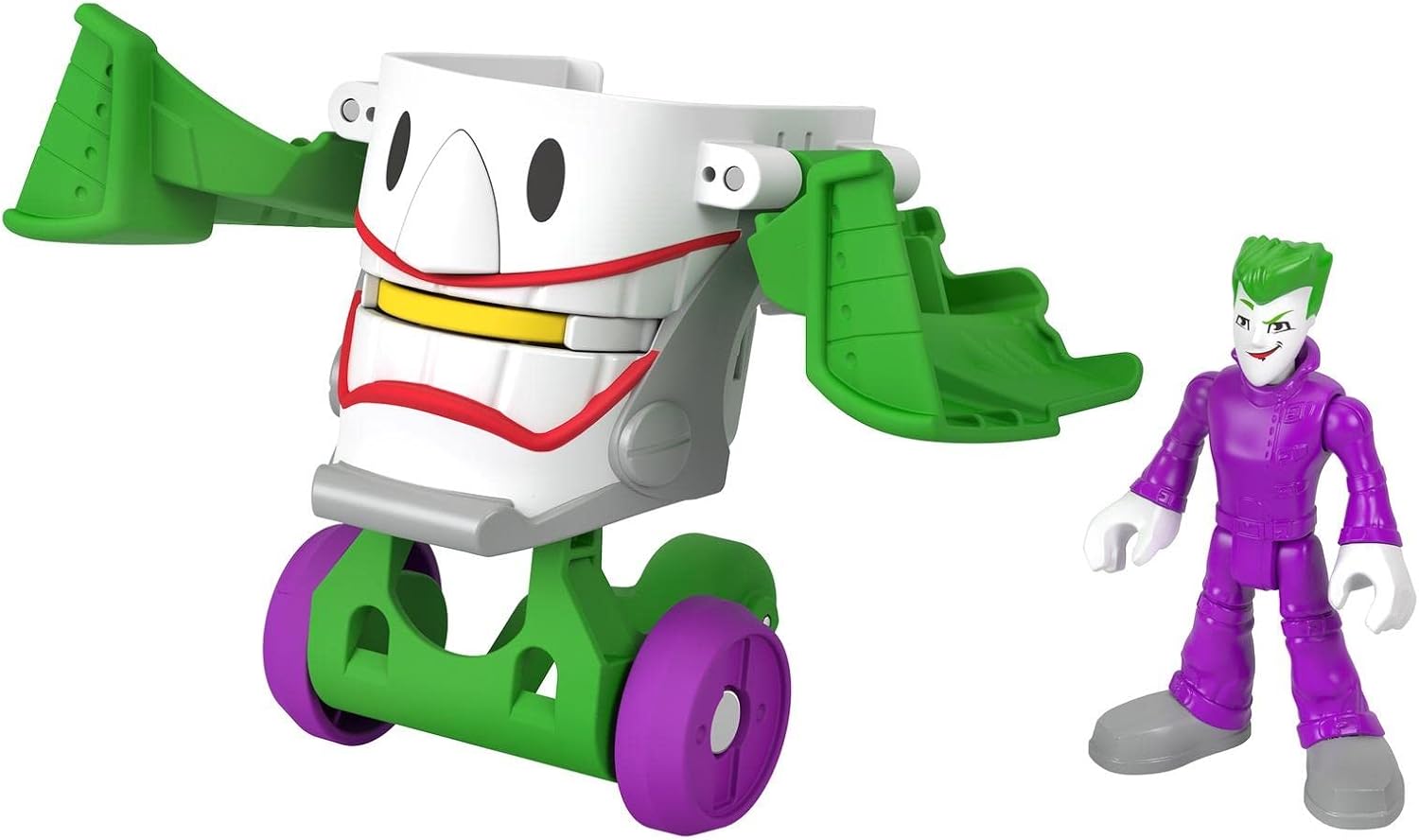 Fisher-Price Imaginext DC Super Friends Preschool Toy Head Shifters The Joker & Laff Mobile Figure Set for Pretend Play Kids Ages 3+ Years