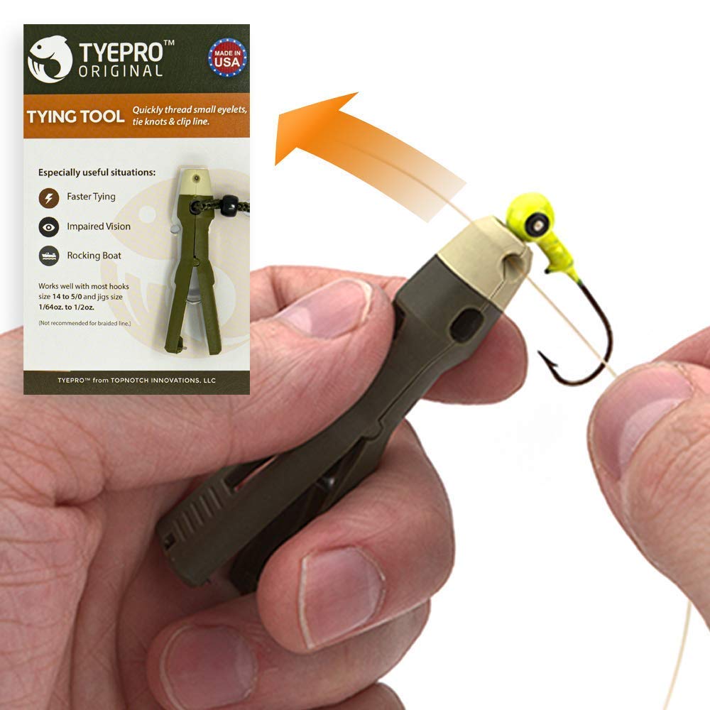 TYEPRO Fishing Knot Tying Tool / Jig Head and Hook Eyelet Grip / Line