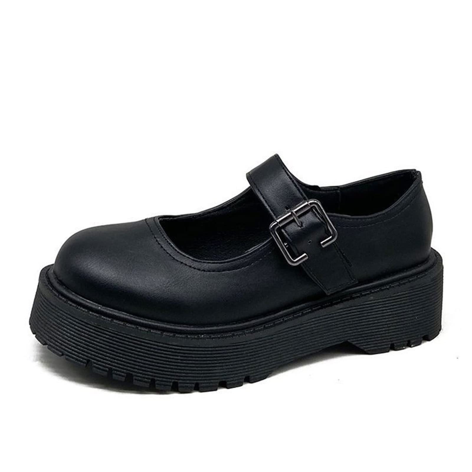 Scarpe Mary Jane per Ragazze Scarpe Eleganti Scarpe da Ballo con Tacco Basso Scarpe da Sposa per Feste per Bambini Piccoli/Grandi (Color : Matte Black, Size : 36 EU)