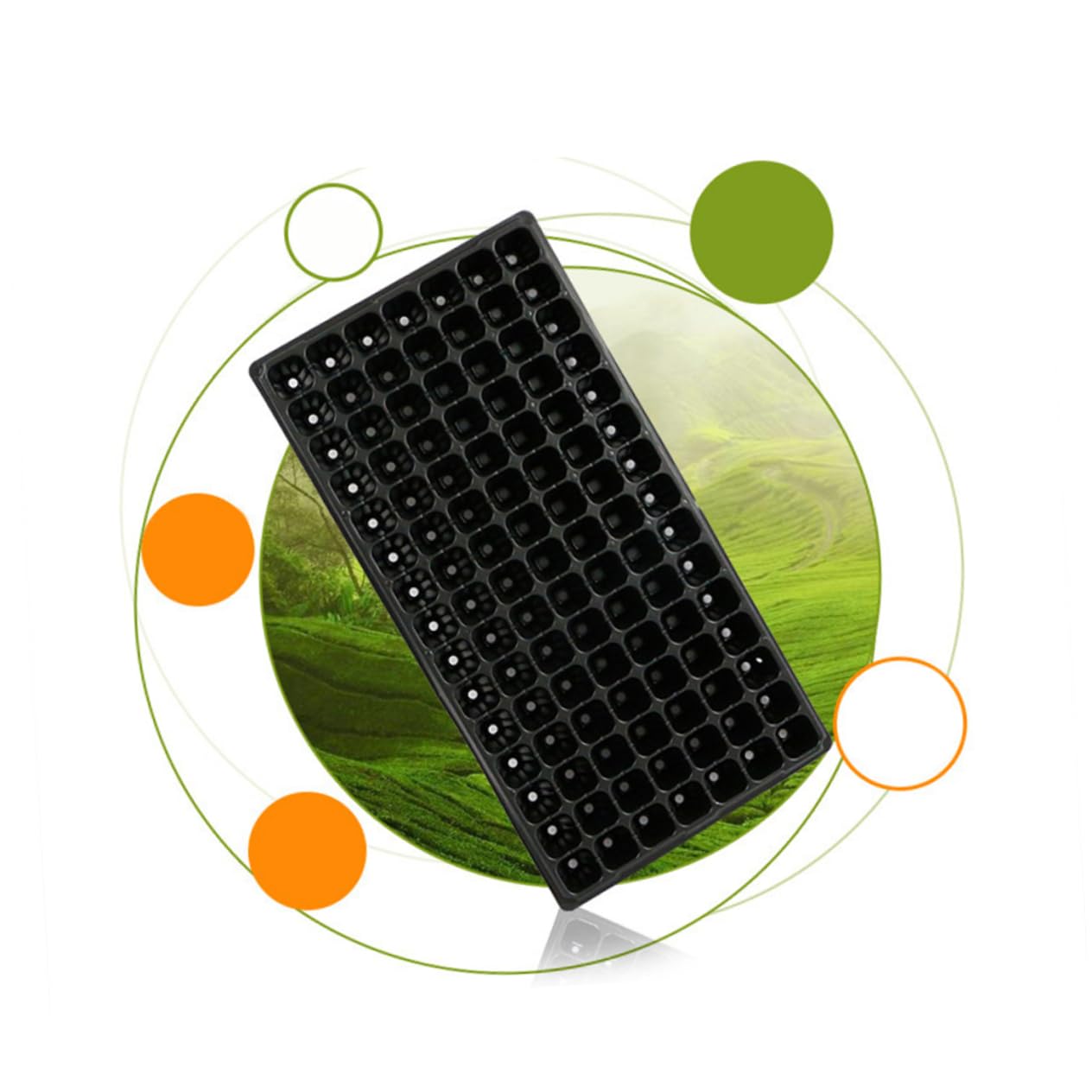 Bandeja Semillero Negro PVC 200 Celdas 5 Piezas para Vivero