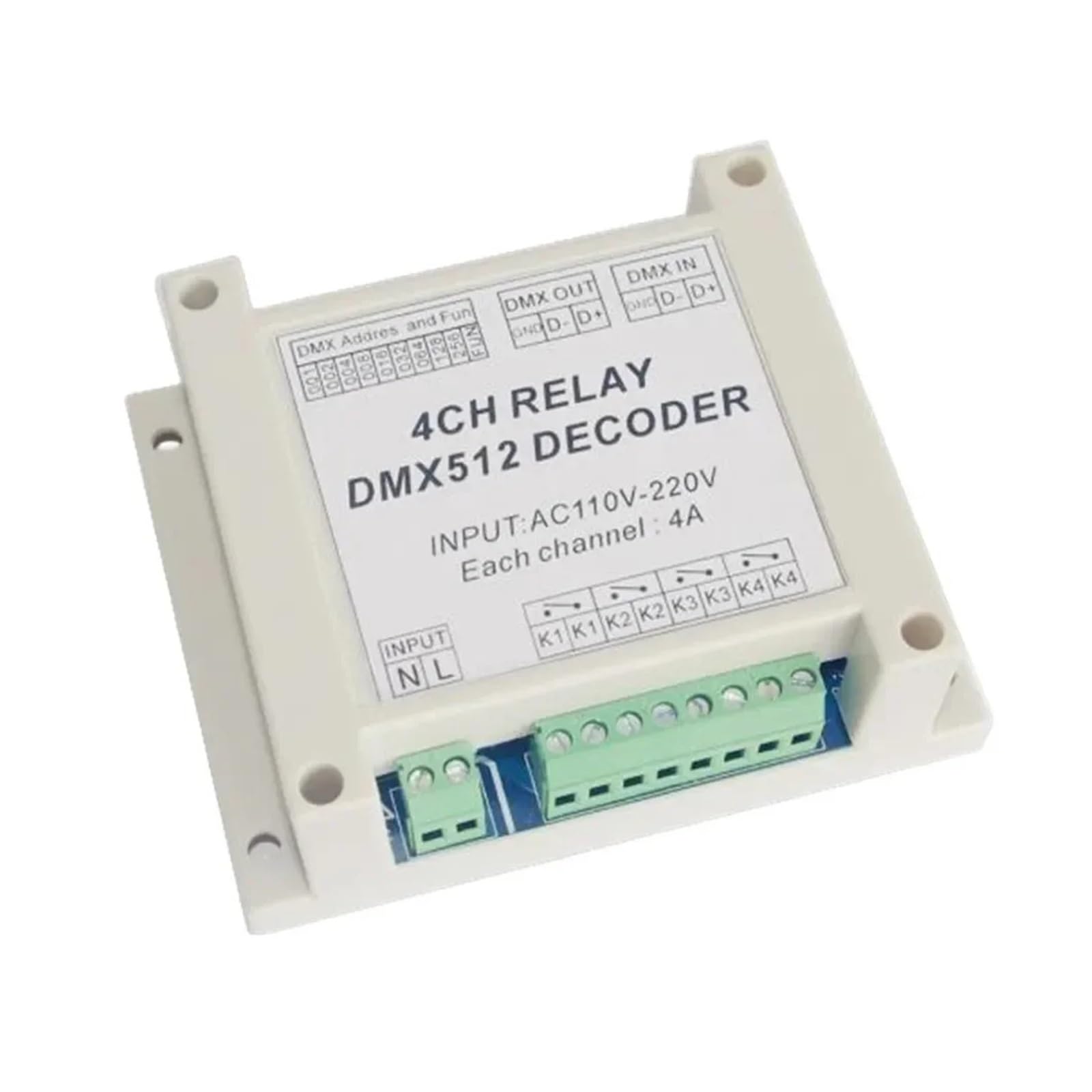1 Piece Input AC110-220V DMX-RELAY-4CH 4 Channel Dmx512 Relay LED Dimmer Controller Decoder for Strip Light