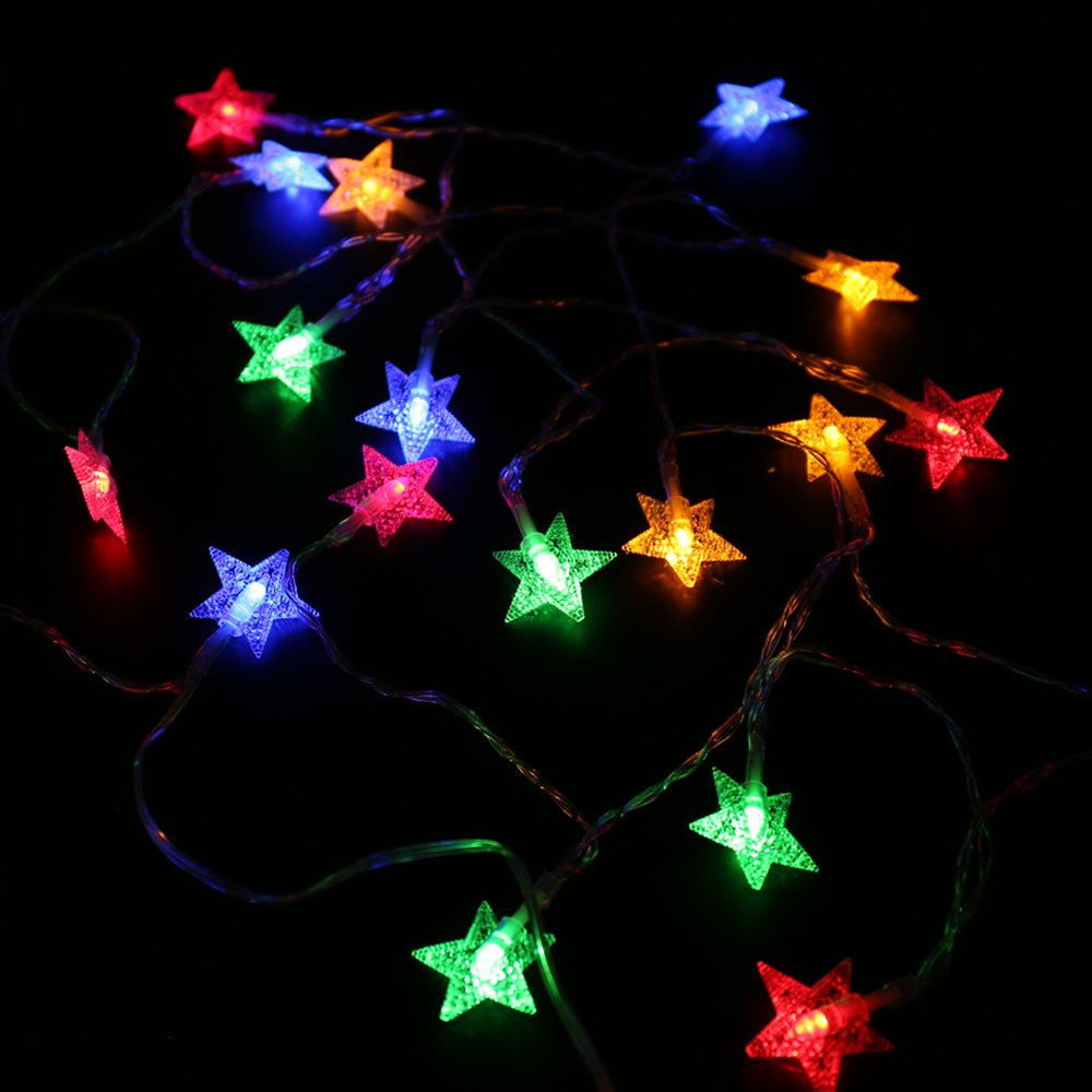 HANCLLED Fairy String Lights 3M 20LED Star LED String Lights USB Powered Multicolor Star Lights for Party Festival Christmas Decoration Lighting [Multicolor]