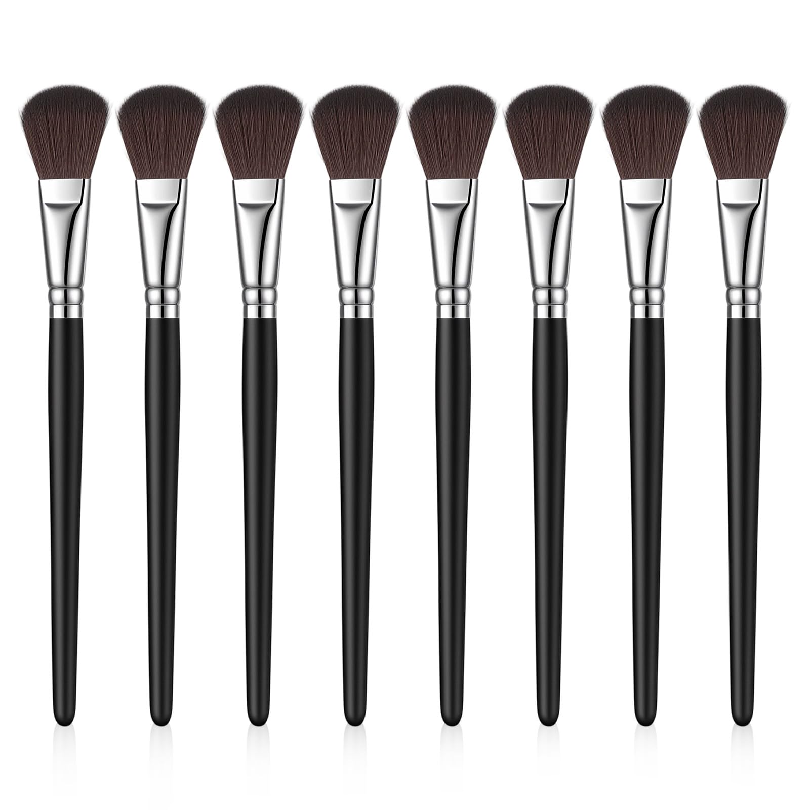 8 PCS Mop Brush for Acrylic Painting 1 Inch Blending Brush for Acrylic Painting with Short Wooden Handle, Oval Blending Brushes Oil Paint Brushes for Watercolor, Acrylics, Gouache, Face Body Black