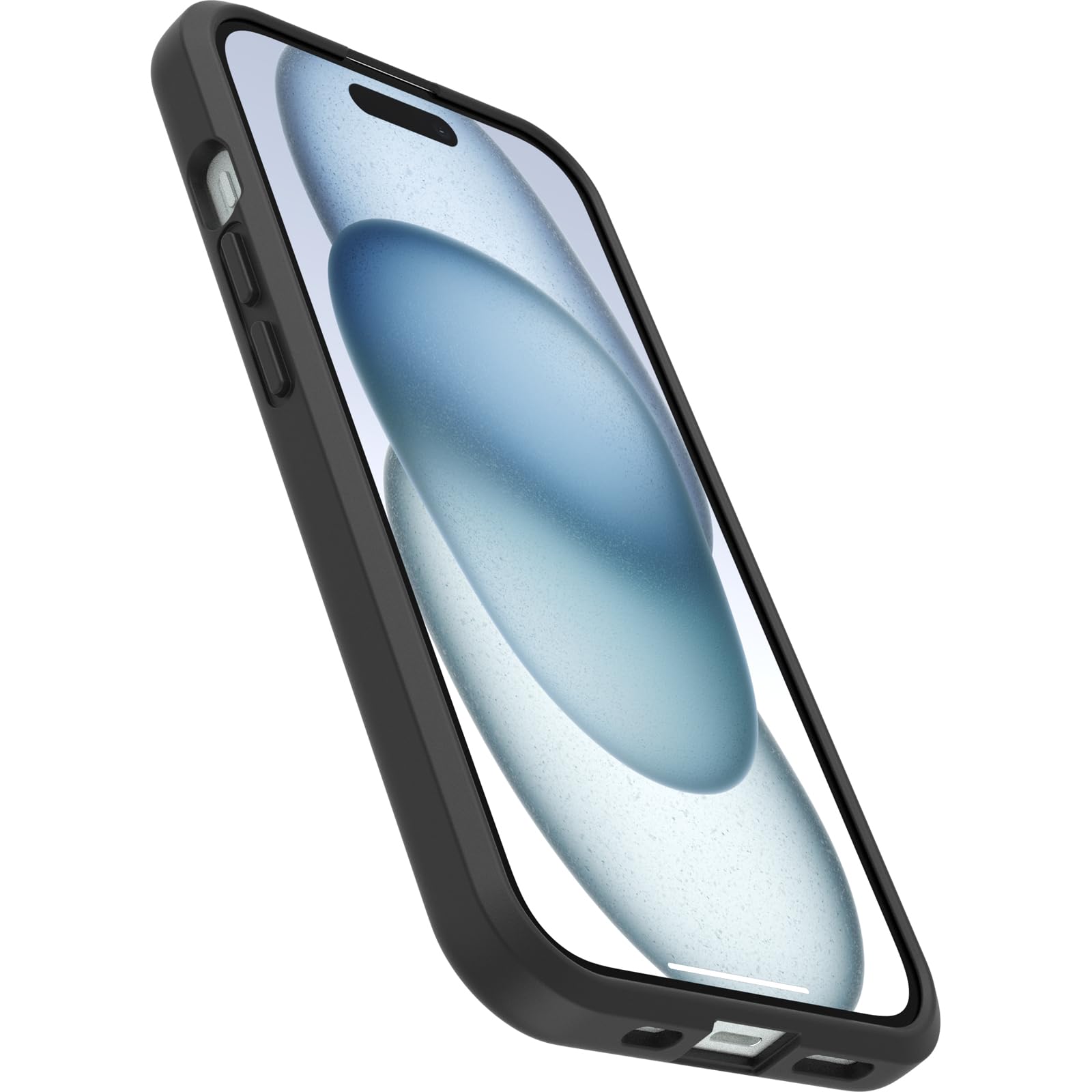 OtterBox React Series MagSafe Cover per iPhone 17e, 16e, 15, 14, 13, resistente a shock e cadute fino, cover ultrasottile, testata a norme MIL-STD 810G, Trasparente, Nero