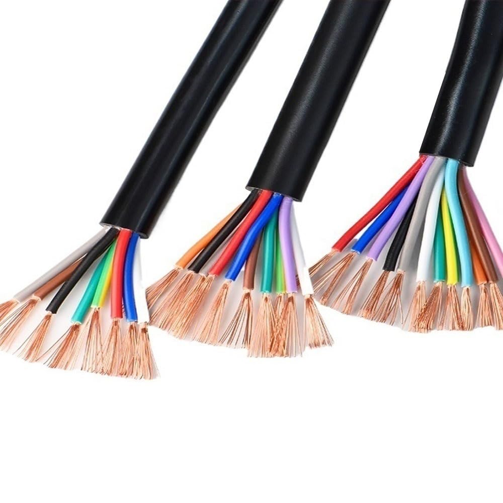 10m Cable Eléctrico, PVC aislamiento Cable 2-20 polos seleccionable, 0.3mm²- 1mm² seleccionable, RVV Cobre Cable, Cable blindado(14-core x 0.75mm²)