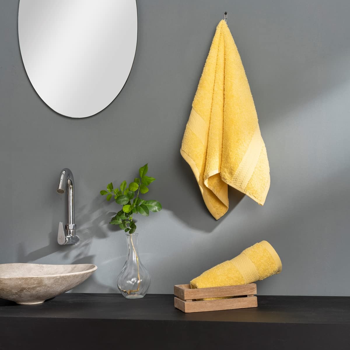 DDECOR White Cotton Hand Towels - Pack of 2 -10