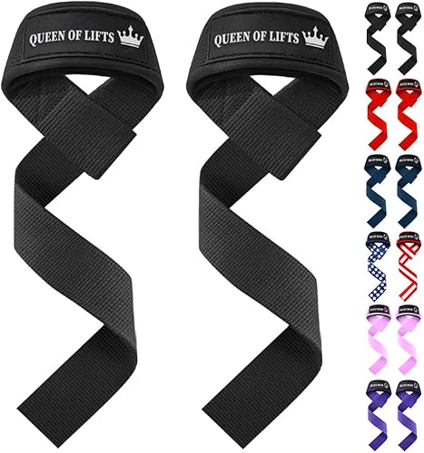 Miniatura 23 de TECEUM Correas de levantamiento para levantamiento de pesas, gimnasio, entrenamiento de fuerza, correas de muñeca con algodón acolchado de neopreno,