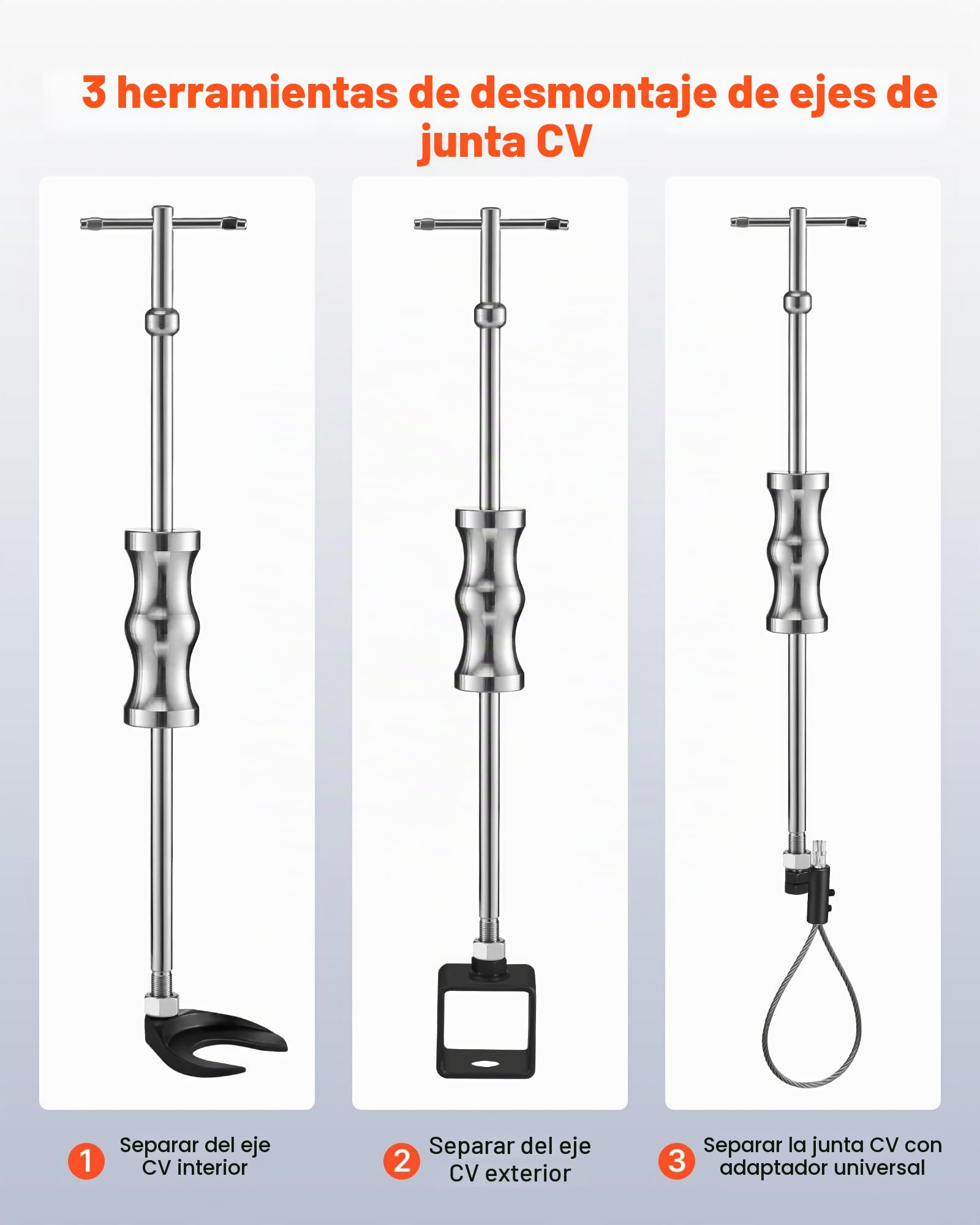 VEVOR Juego de Extractores de Eje Homocinético Interno con Martillo Deslizante 16 mm a 48 cm y Adaptador de Horquilla de Junta Homocinética 5 y 6.35 cm, a Mecánicos y Aficionados al Bricolaje