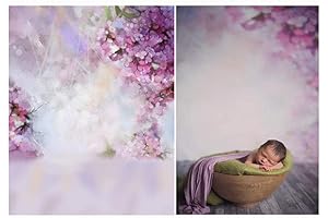 Baby Photo Backdrop With Dreamy Purple Flowers