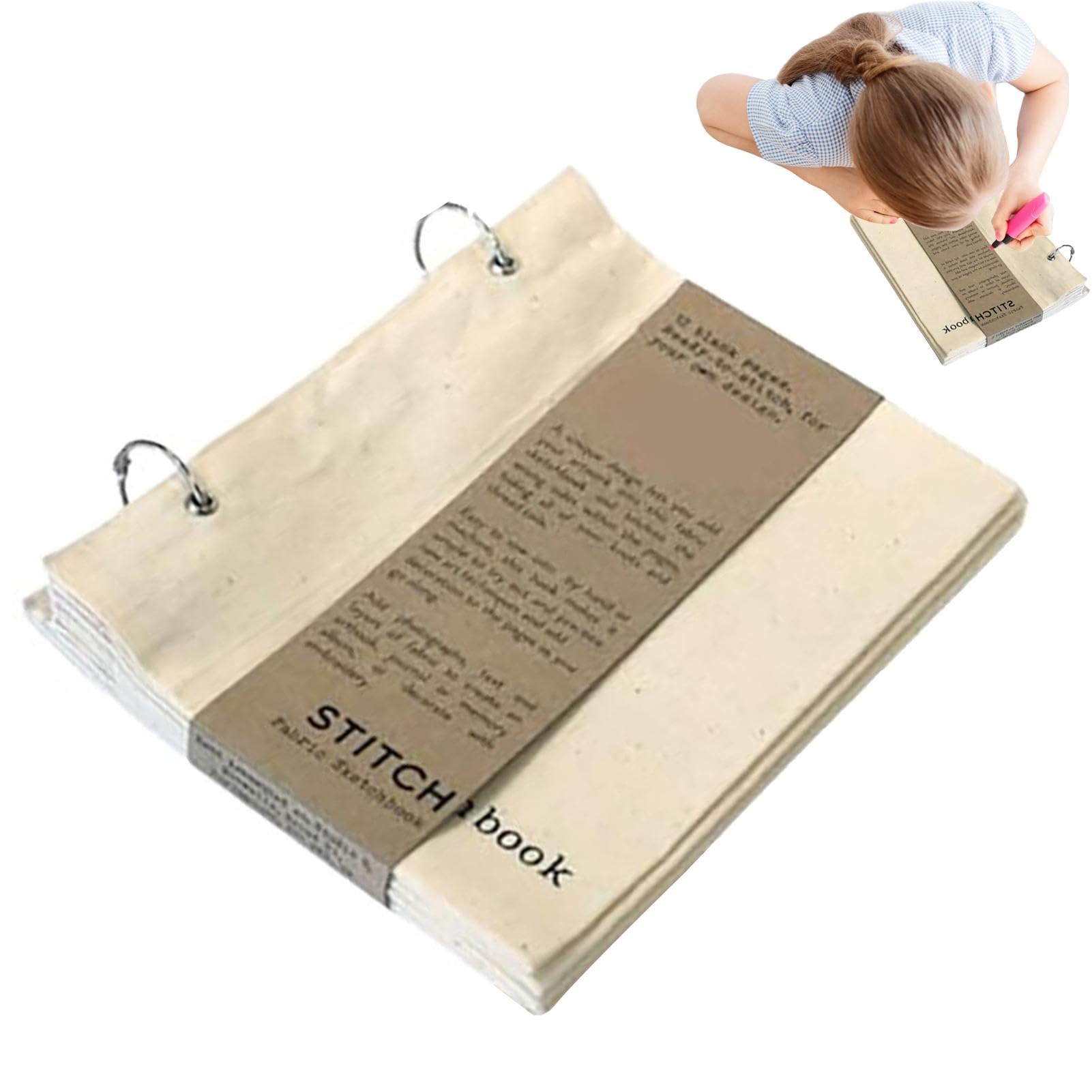 Blank Fabric Sketchbook - Unique Sketch Book | Portable Blank Fabric Sketchbook Linen Stitchbook | Art Journaling Fabric Sketchbook for Drawing Writing