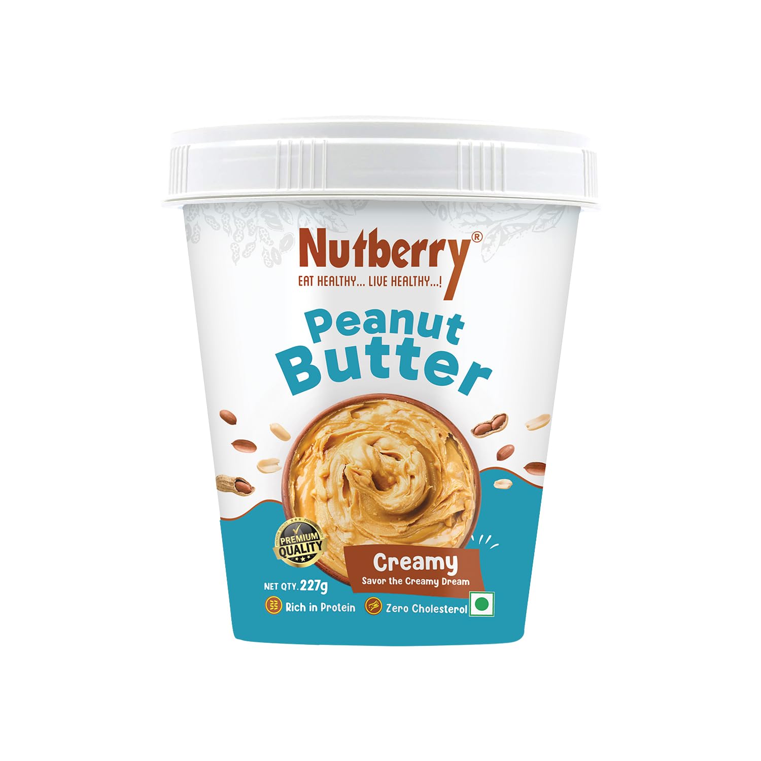 NUTBERRY CLASSIC (Regular) CREAMY PEANUT BUTTER 227grm Bucket !!