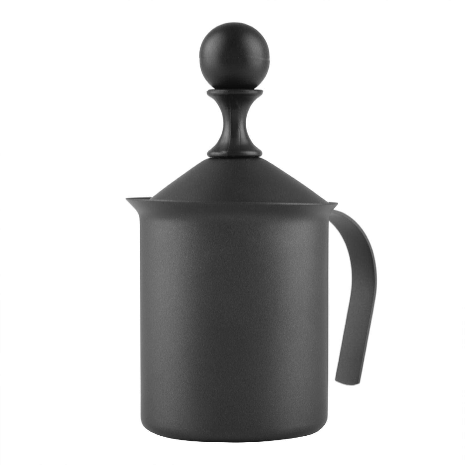 Mousseur à Lait Manuel, Outil de décoration de Cappuccino de café de Fabricant de Mousse de Mousse de Lait à Double Maille Manuelle en Acier Inoxydable(400ml)